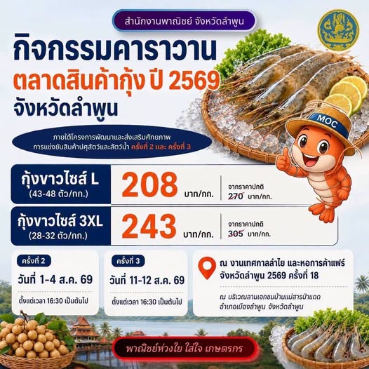 กุ้งสด คุณภาพดี ส่งตรงจากเกษตรกร! อิ่มอร่อยกับ กุ้งขาวไซส์คุณภาพ ในราคาสุดคุ้ม พร้อมร่วมเป็นส่วนหนึ่งในการสนับสนุนเกษตรกรผู้เลี้ยงกุ้งไทย